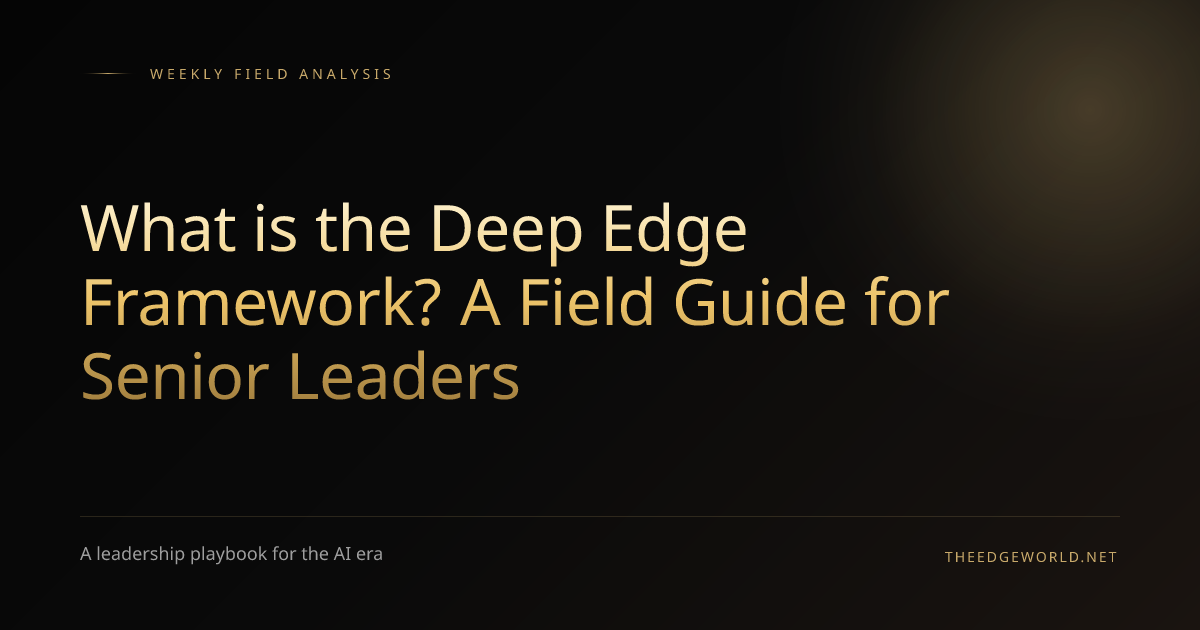 What is the Deep Edge Framework? A Field Guide for Senior Leaders | The ...
